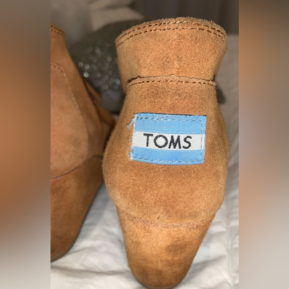 TOMS Suede wedge ankle boots booties women’s size 7.5 - Picture 5 of 13
